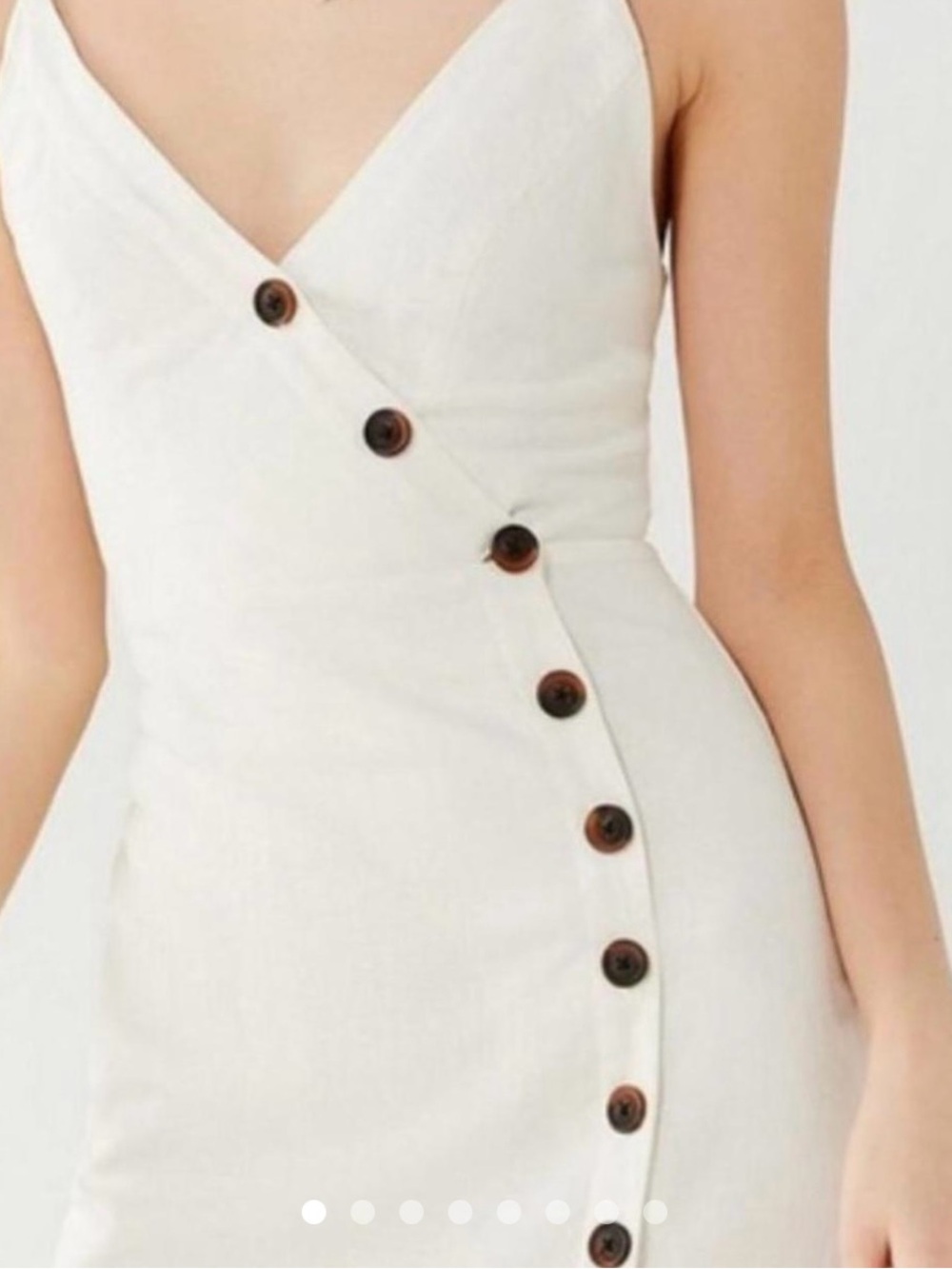Urban Oufitters Amber Button-Down Linen Sleeveless Midi Dress White size XS
